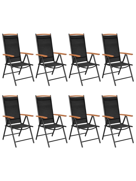 9dílný zahradní jídelní set hliník černý