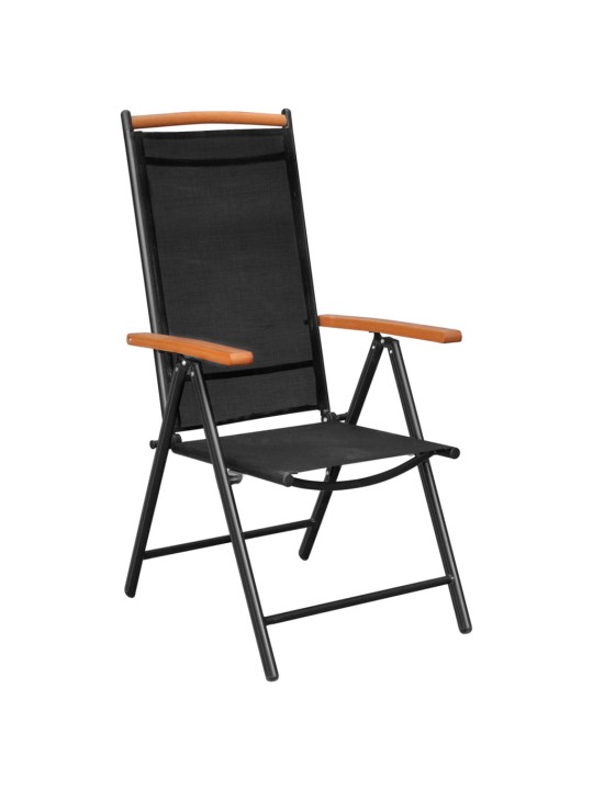 9dílný zahradní jídelní set hliník černý