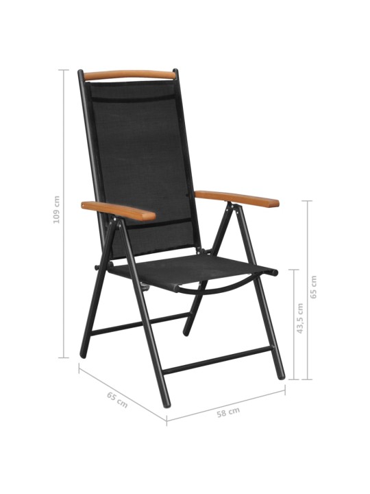 9dílný zahradní jídelní set hliník černý