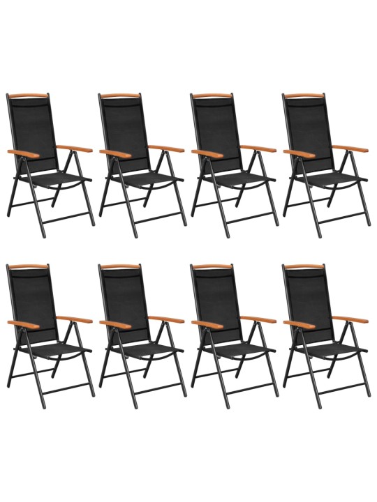9dílný zahradní jídelní set hliník černý