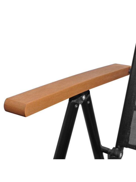 9dílný zahradní jídelní set hliník černý