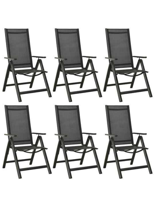 7dílný zahradní jídelní set hliník antracitový