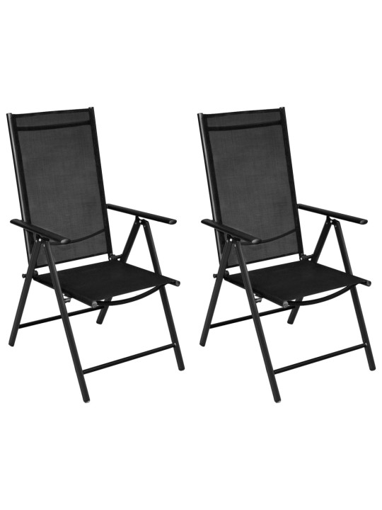 3dílný bistro set hliník a textilen černý