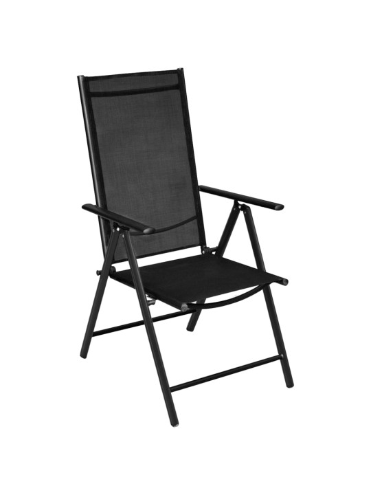 3dílný bistro set hliník a textilen černý