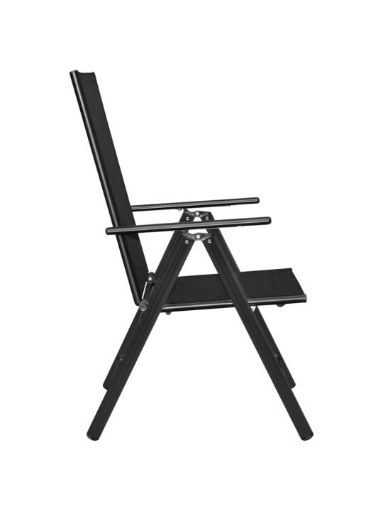 3dílný bistro set hliník a textilen černý
