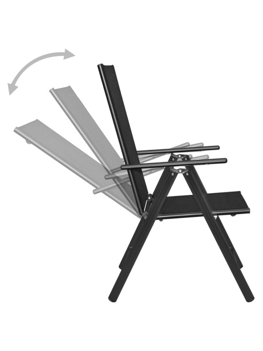 3dílný bistro set hliník a textilen černý