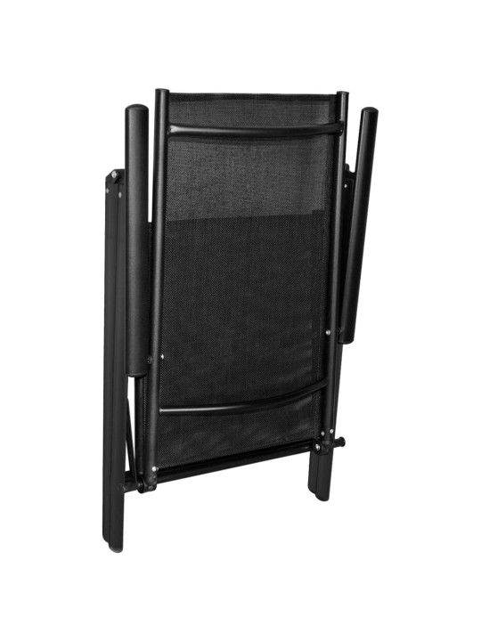3dílný bistro set hliník a textilen černý