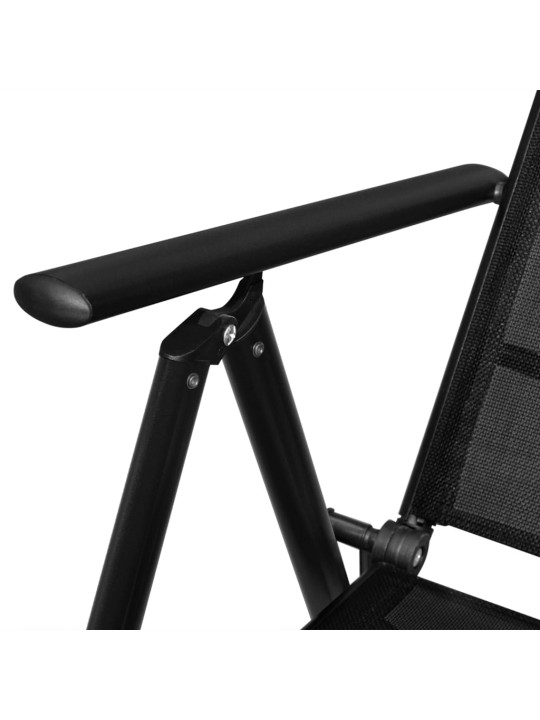 3dílný bistro set hliník a textilen černý