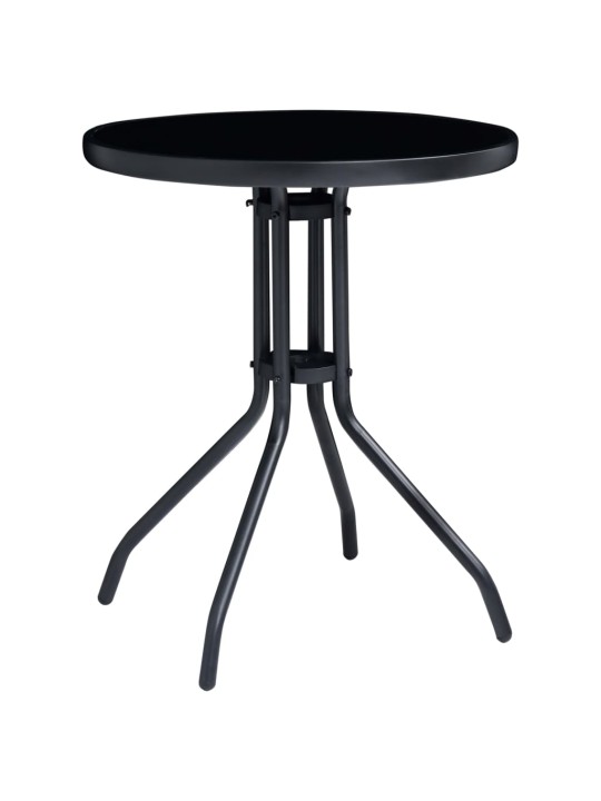 3dílný bistro set hliník a textilen černý