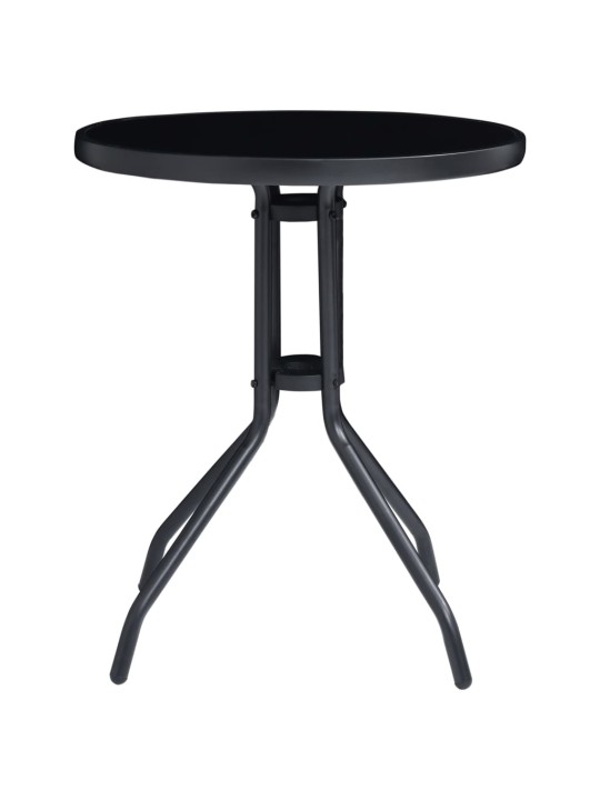 3dílný bistro set hliník a textilen černý