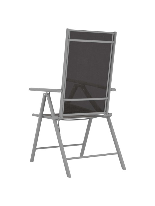 3dílný balkonový set hliník a textilen stříbrný