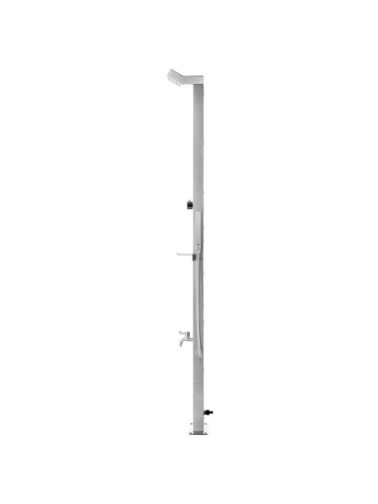 Zahradní sprcha s hnědou základnou 225 cm nerezová ocel