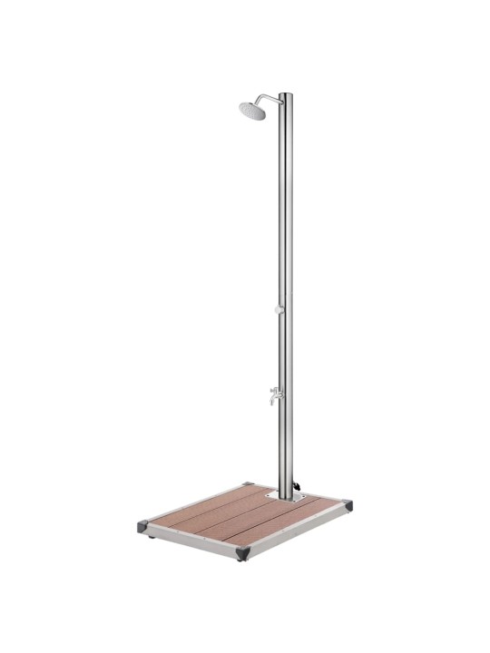 Zahradní sprcha s hnědou základnou 220 cm nerezová ocel