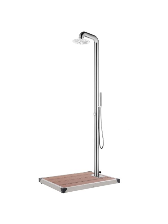 Zahradní sprcha s hnědou základnou 230 cm nerezová ocel