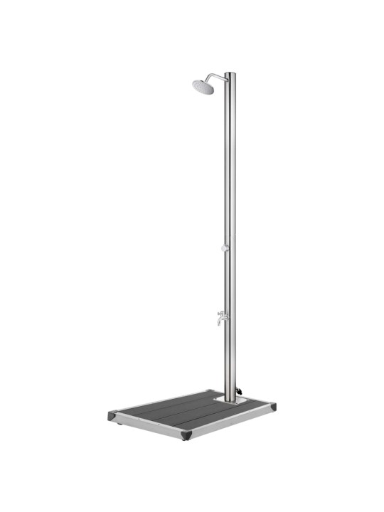Zahradní sprcha s šedou základnou 220 cm nerezová ocel