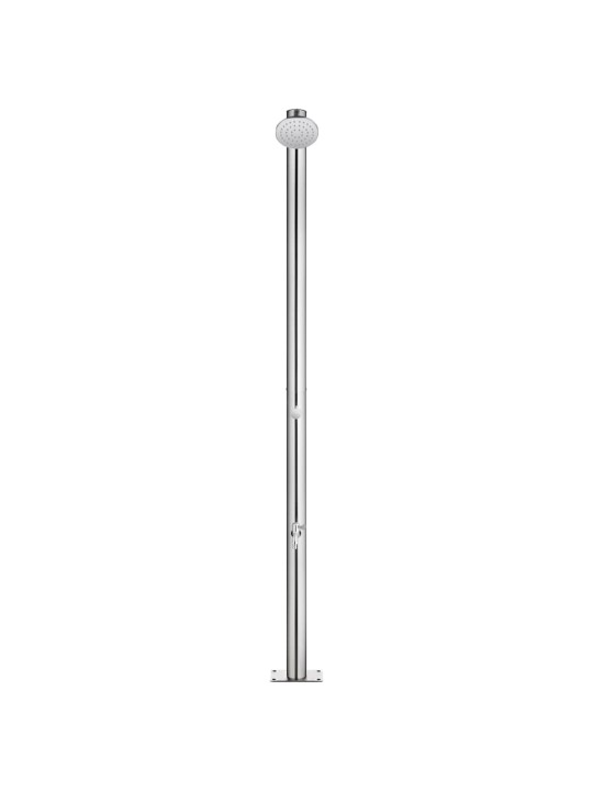 Zahradní sprcha s šedou základnou 220 cm nerezová ocel
