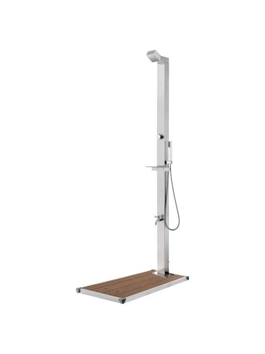 Zahradní sprcha s hnědou základnou 225 cm nerezová ocel