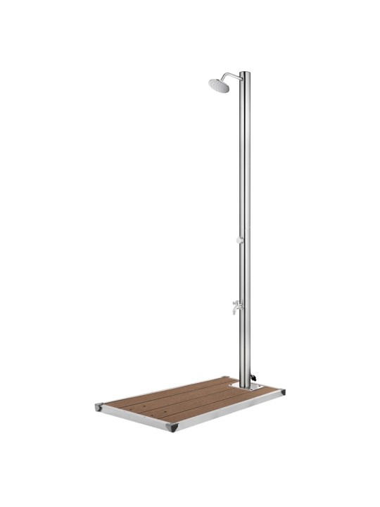 Zahradní sprcha s hnědou základnou 220 cm nerezová ocel