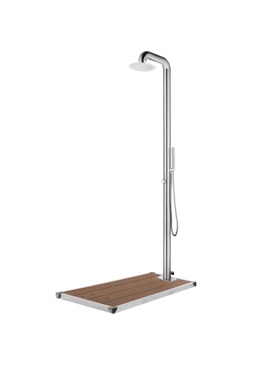 Zahradní sprcha s hnědou základnou 230 cm nerezová ocel