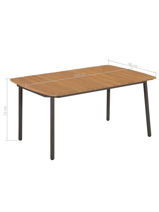 7dílný zahradní jídelní set polyratan šedý