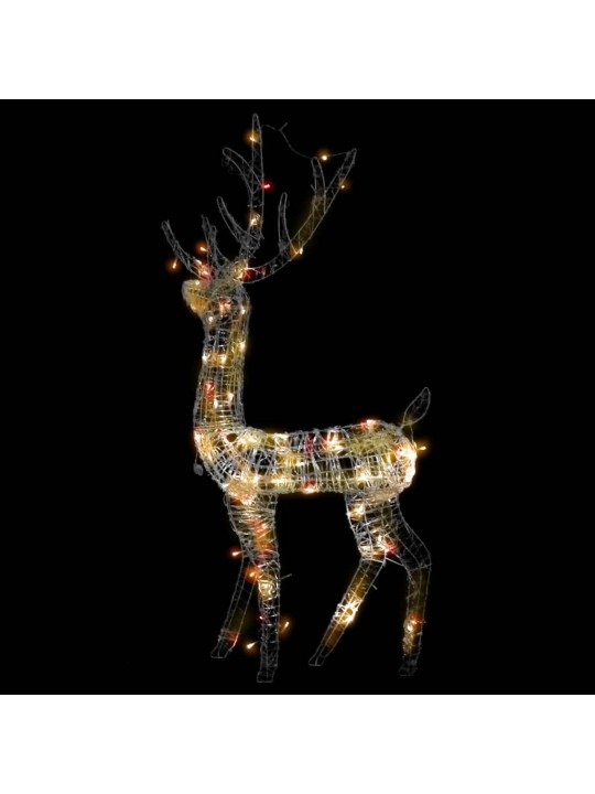 Vánoční dekorace akrylový sob 140 LED 120 cm barevné světlo