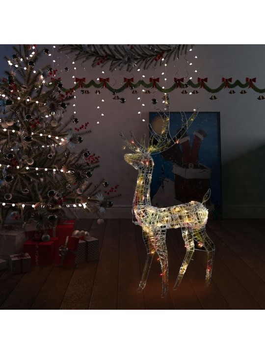 Vánoční dekorace akrylový sob 140 LED 120 cm barevné světlo