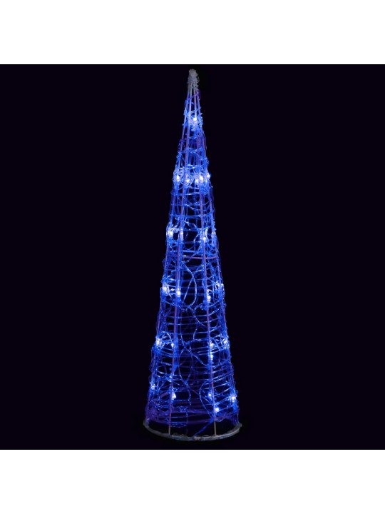 Akrylový dekorativní světelný led kužel modrý 60 cm