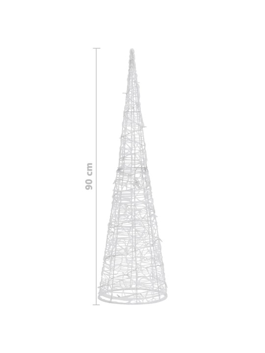Akrylový dekorativní světelný LED kužel studený bílý 90 cm
