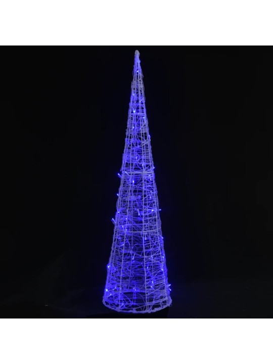 Akrylový dekorativní světelný LED kužel modrý 90 cm
