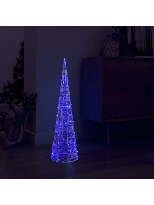 Akrylový dekorativní světelný LED kužel modrý 90 cm