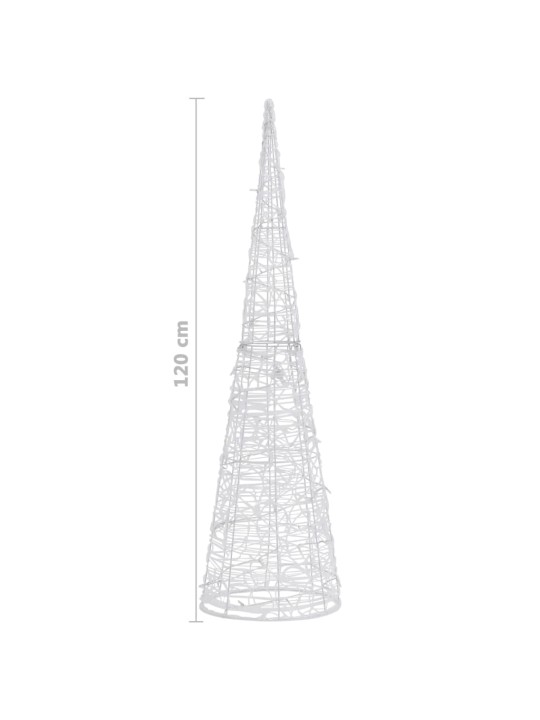 Akrylový dekorativní světelný LED kužel studený bílý 120 cm