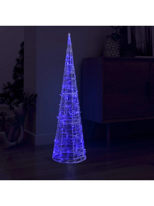 Akrylový dekorativní světelný LED kužel modrý 120 cm