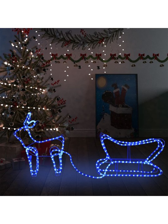 Vánoční dekorace sobi a sáně venkovní 252 LED diod