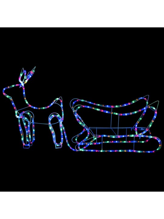 Vánoční dekorace sobi a sáně venkovní 252 LED diod