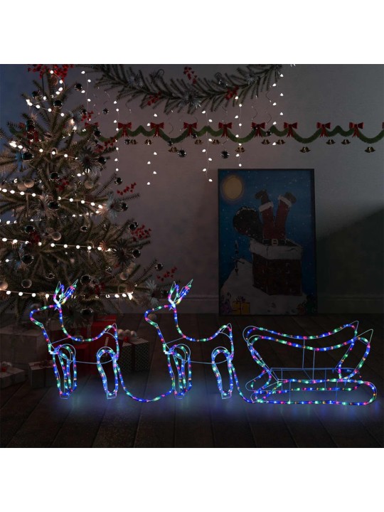 Vánoční dekorace sobi a sáně venkovní 576 LED diod