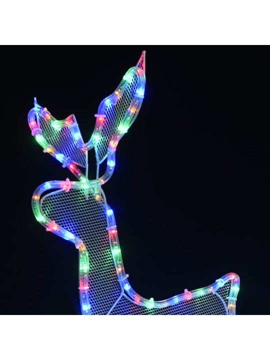 Vánoční světelná dekorace vyplétaný sob se sáněmi 432 LED diod