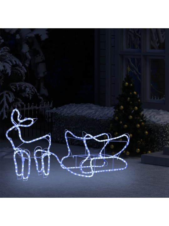 Vánoční dekorace sobi a sáně venkovní 252 LED diod