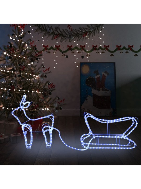 Vánoční dekorace sobi a sáně venkovní 252 LED diod