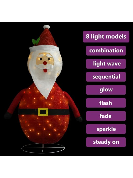 Dekorativní vánoční Santa Claus s LED luxusní tkanina 90 cm