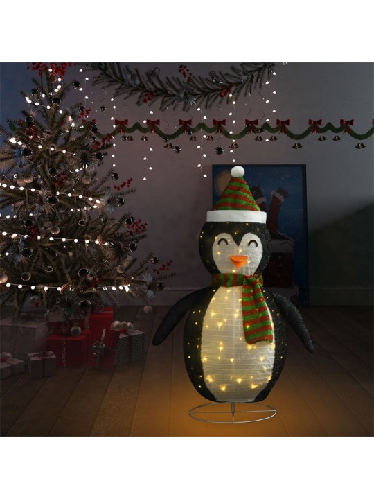 Dekorativní vánoční tučňák s LED luxusní tkanina 120 cm