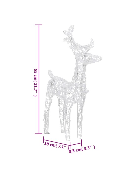 Vánoční sobi se sáněmi 160 LED diod 130 cm akryl