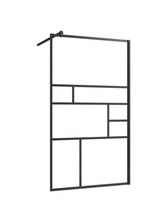 Zástěna do průchozí sprchy čiré ESG sklo 90 x 195 cm černá