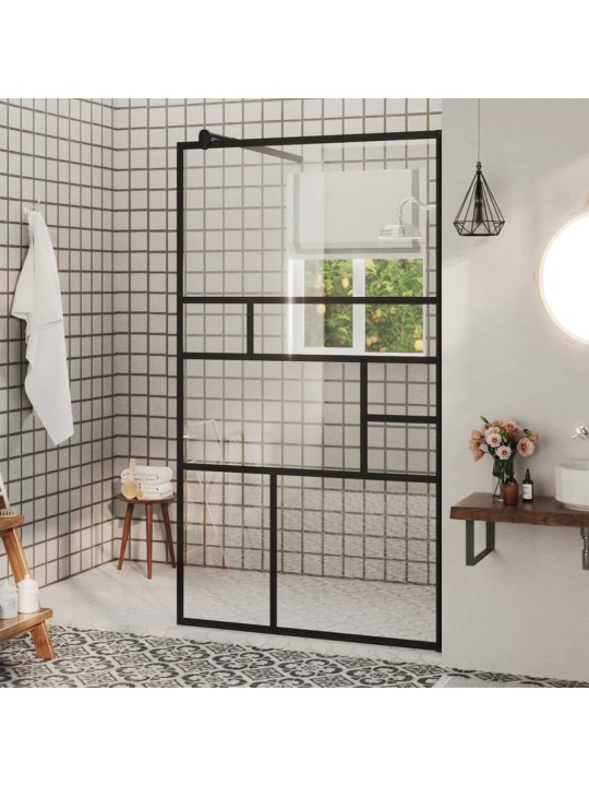 Zástěna do průchozí sprchy čiré ESG sklo 90 x 195 cm černá