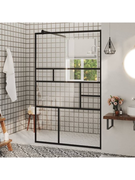 Zástěna do průchozí sprchy čiré ESG sklo 100 x 195 cm černá