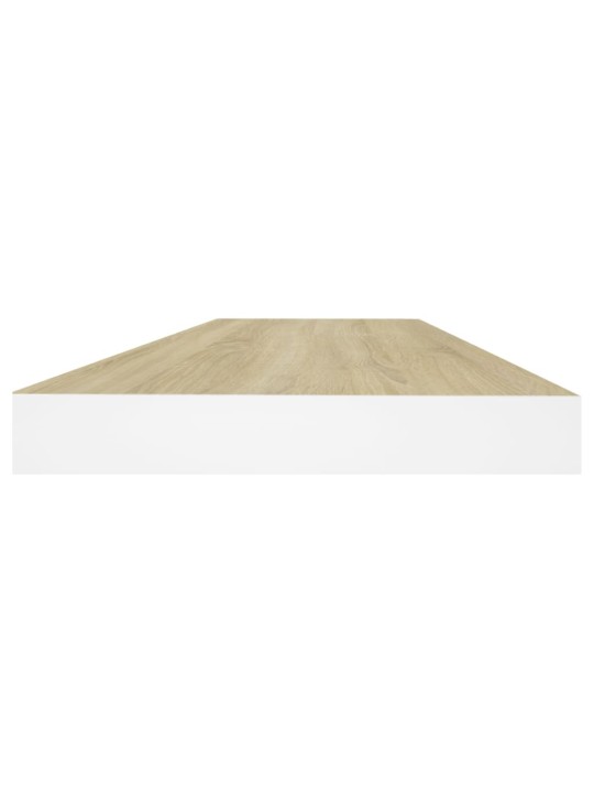 Plovoucí nástěnné police 2 ks dub a bílé 60 x 23,5 x 3,8 cm MDF