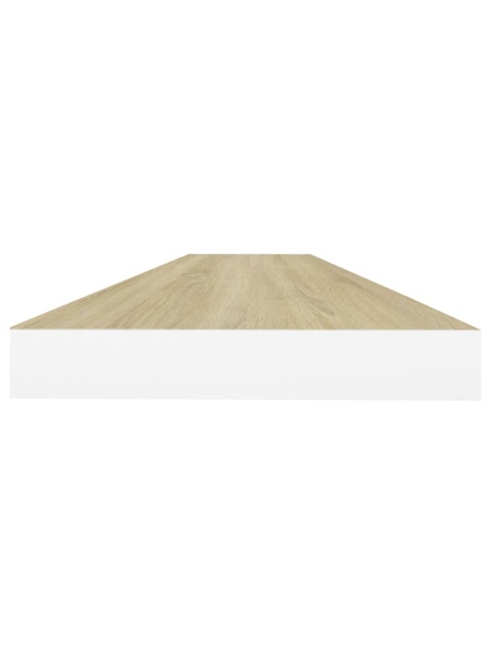 Plovoucí nástěnné police 2 ks dub a bílé 90x23,5x3,8 cm MDF