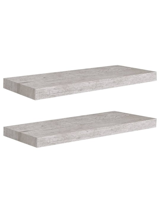 Plovoucí nástěnné police 2 ks betonově šedé 60x23,5x3,8 cm MDF