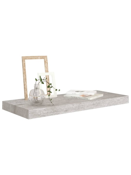 Plovoucí nástěnné police 4 ks betonově šedé 60x23,5x3,8 cm MDF