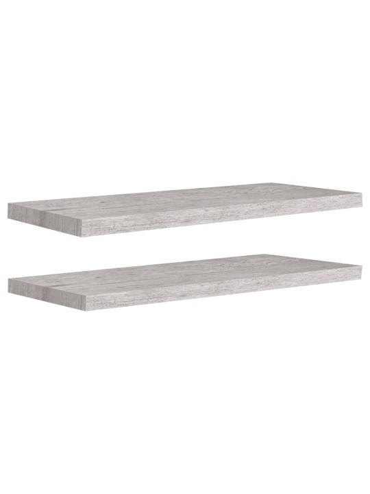 Plovoucí nástěnné police 2 ks betonově šedé 80x23,5x3,8 cm MDF