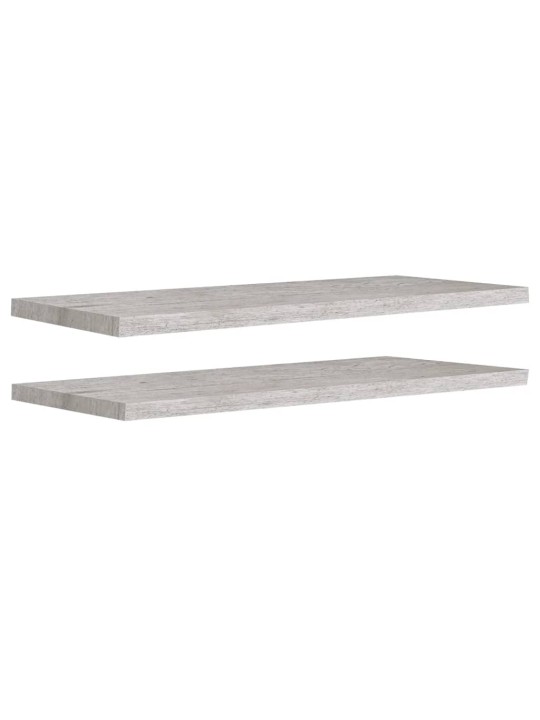 Plovoucí nástěnné police 2 ks betonově šedé 90x23,5x3,8 cm MDF